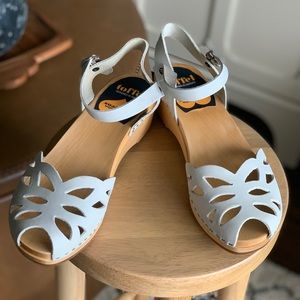 Swedish Hasbeens Blue Grey Sandals